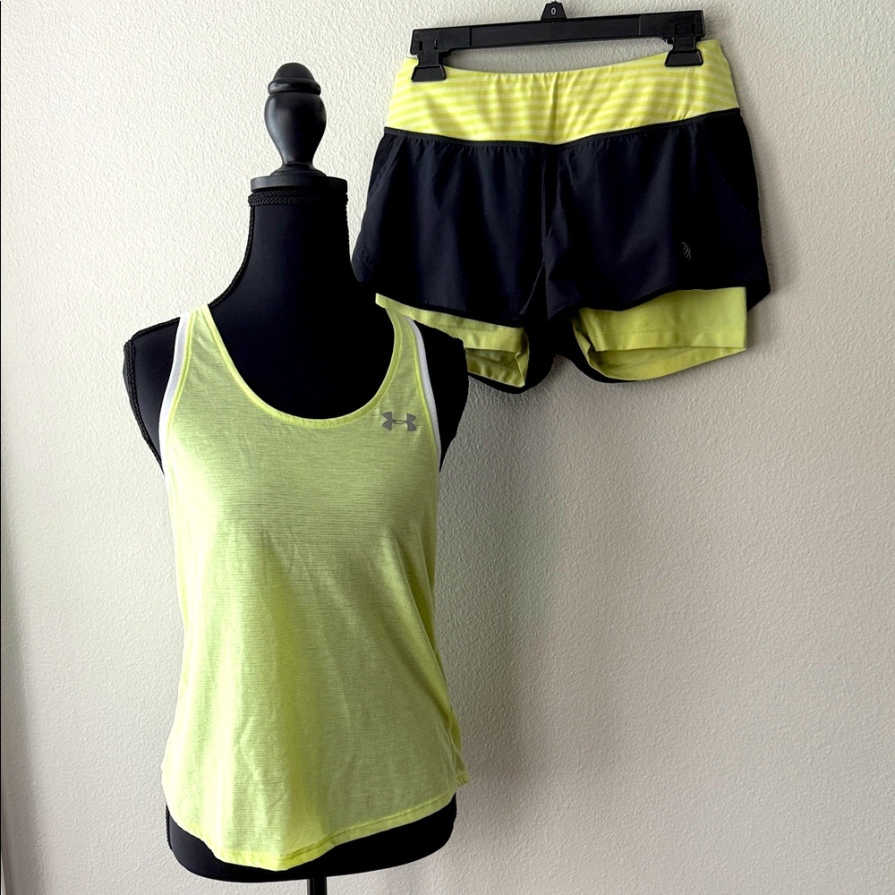 Under Armour Light Yellow Tank Top with MPG yellow / dark gray short